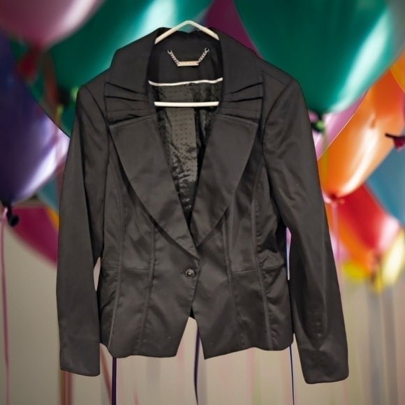WHITE HOUSE BLACK & WHITE Black Shawl Tuxedo Evening Event Blazer Jacket sz M - Picture 1 of 15